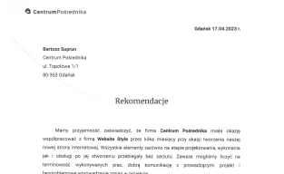 Rekomendacja - strona www: Centrum Pośrednika