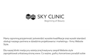Rekomendacja - strona www: Sky Clinic